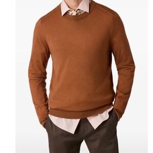 Paul Smith Jumper Sweater 100% Merino Wool Terracotta Brown Pullover Mens Sz XL